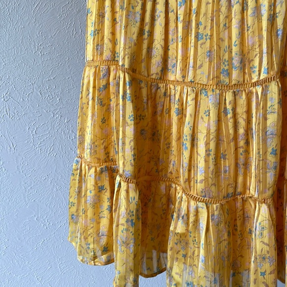 Urban Outfitters Pippa silky chiffon tiered yellow dress - Picture 10 of 13